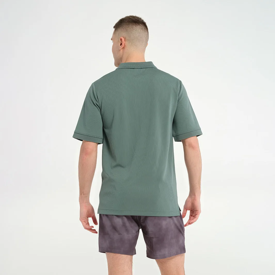 Mens Short Sleeve Polo - Silver Pine