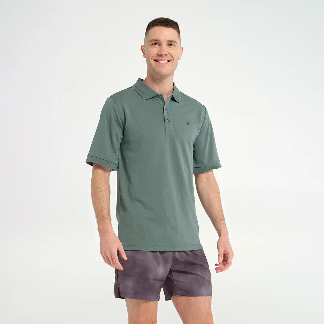 Mens Short Sleeve Polo - Silver Pine