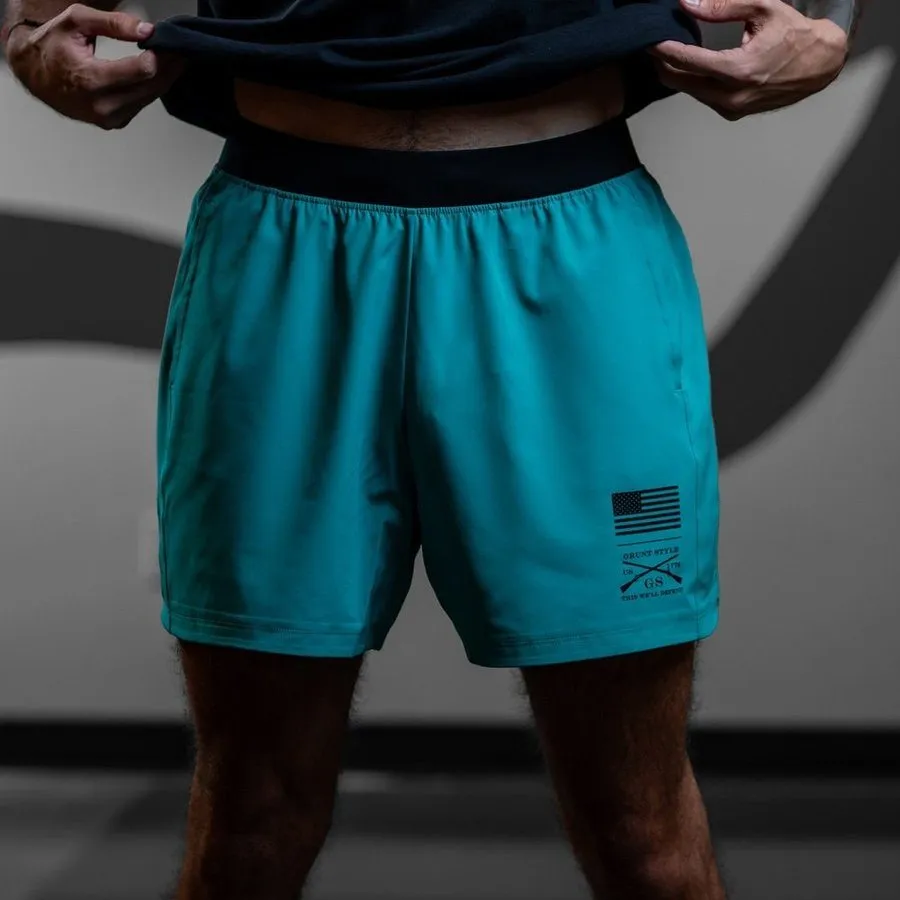 Men's Training Shorts - Aqua