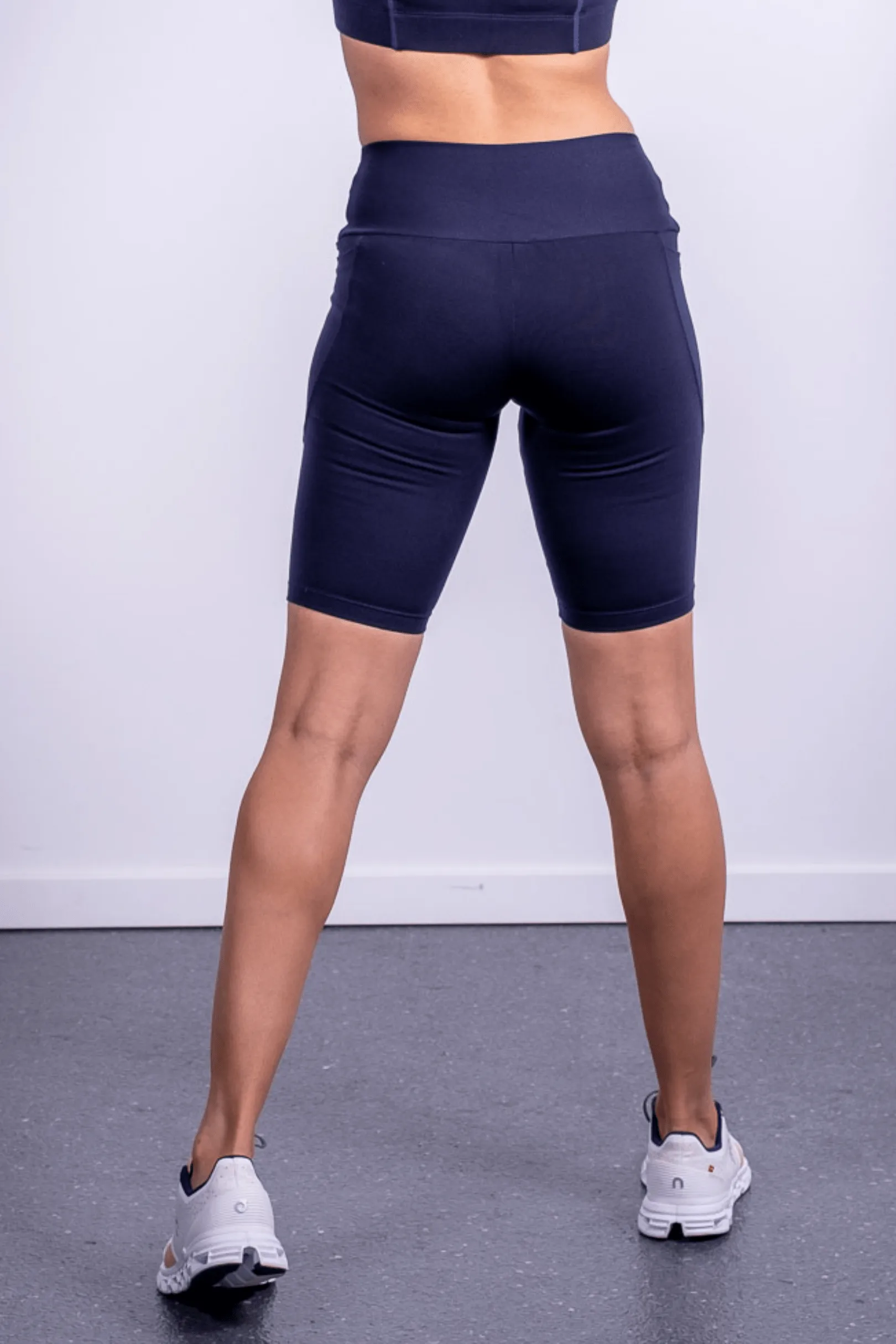 Mid Waist Long Shorts - Ink