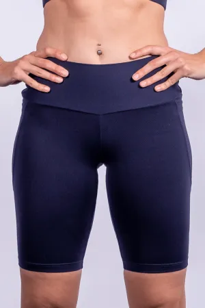 Mid Waist Long Shorts - Ink