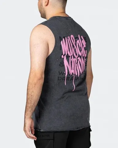 MN Graffiti Heavy Vintage Tank - Washed Black