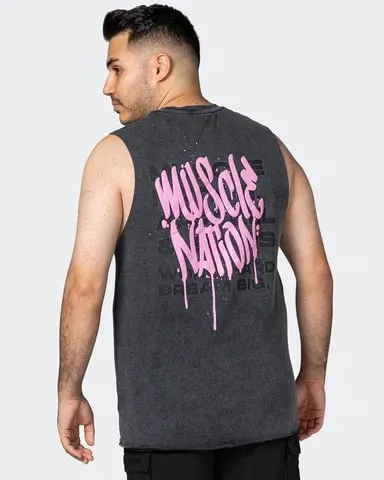 MN Graffiti Heavy Vintage Tank - Washed Black