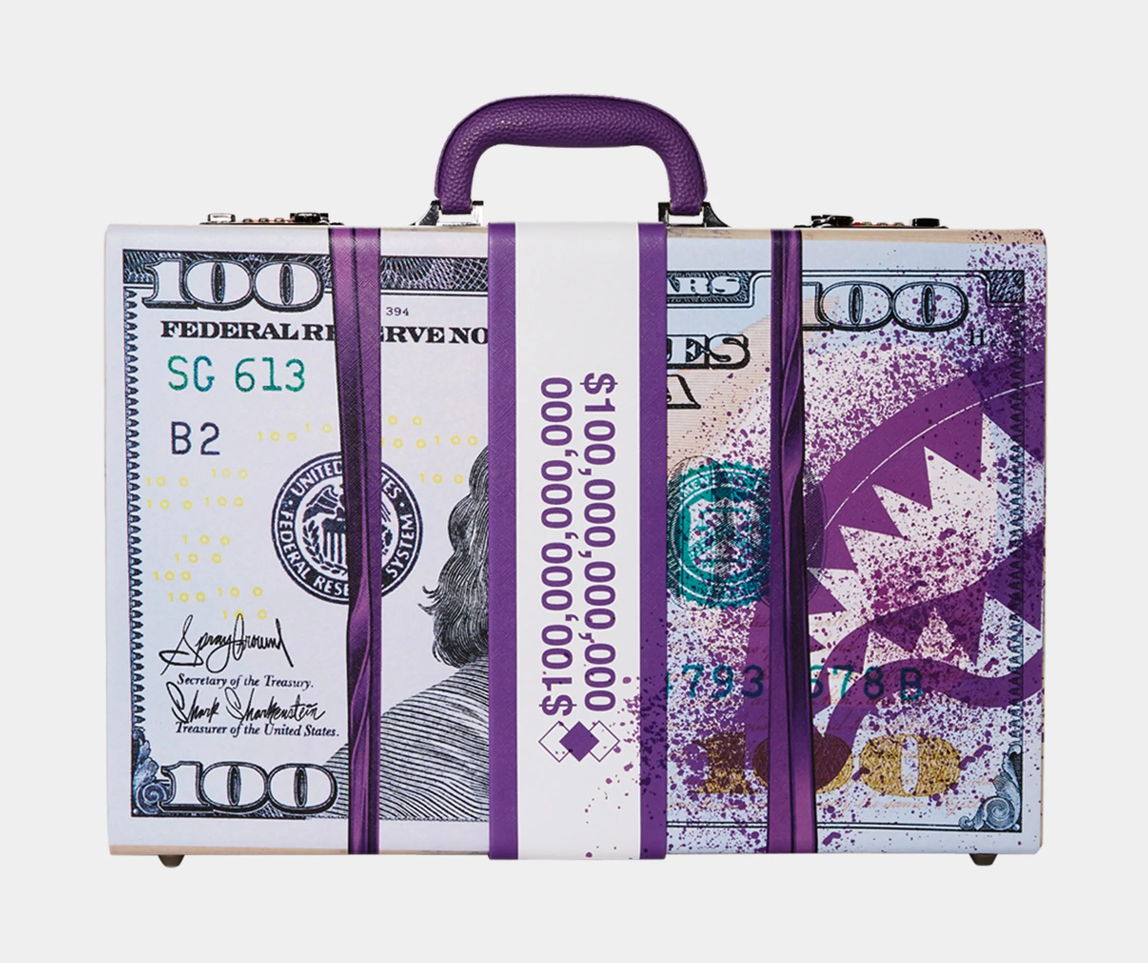 Money Band Briefcase Mens Bag (Purple/Blue)