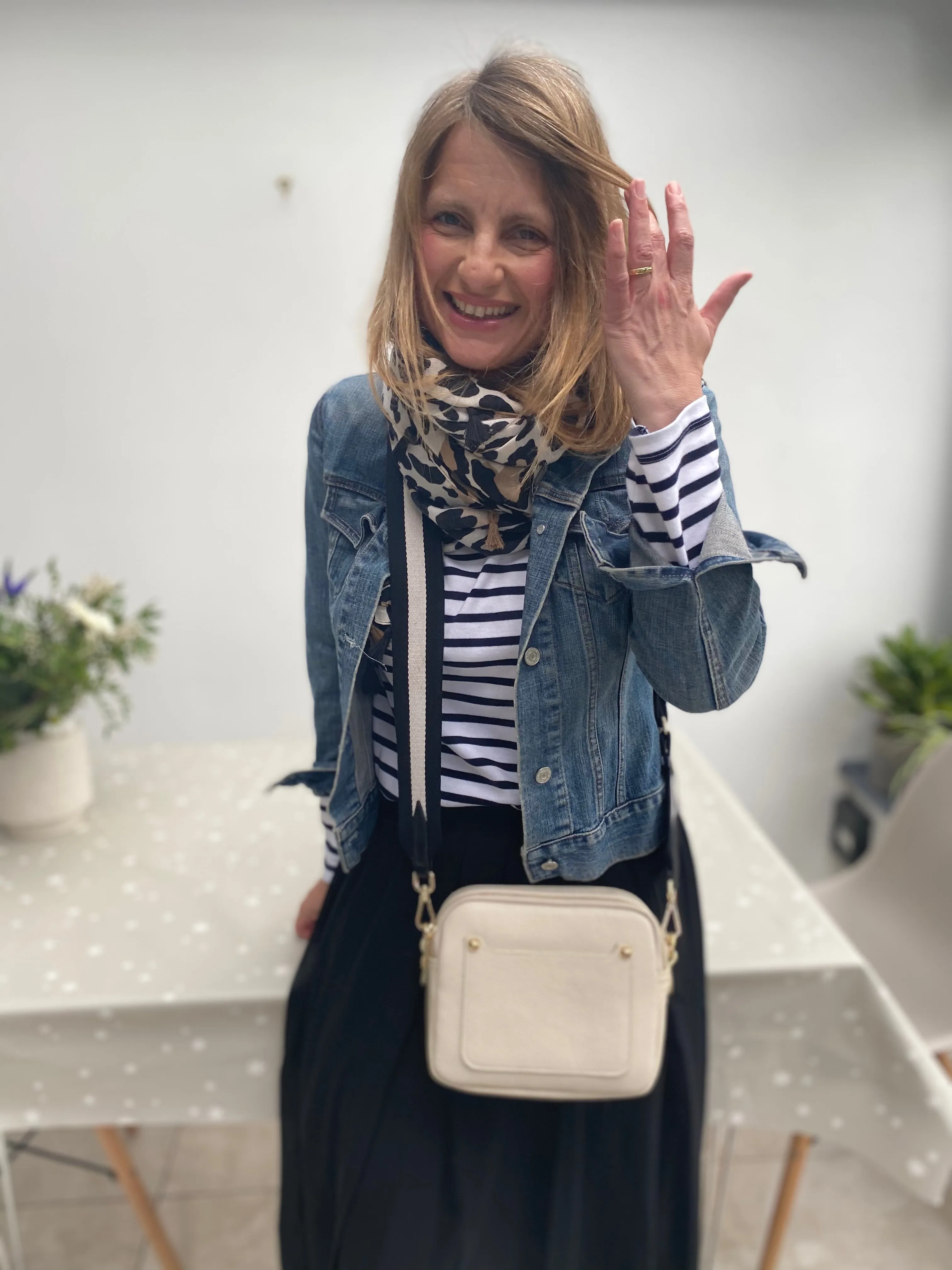 Monochrome Stripe Bag Strap