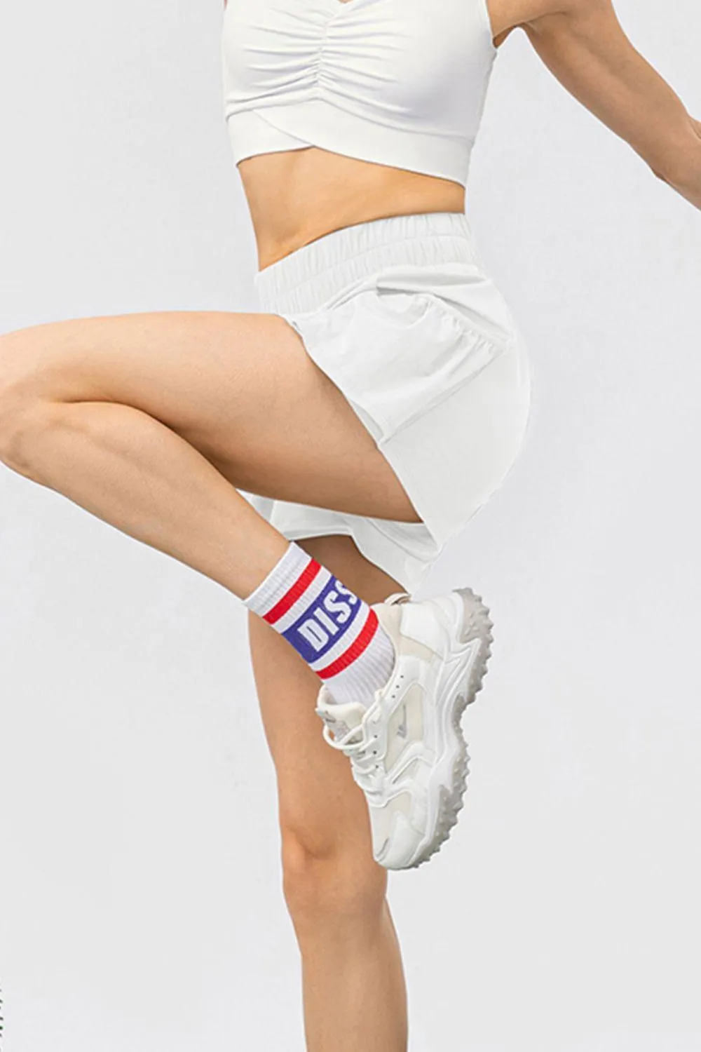 Move Along Elastic Waist Activewear Shorts