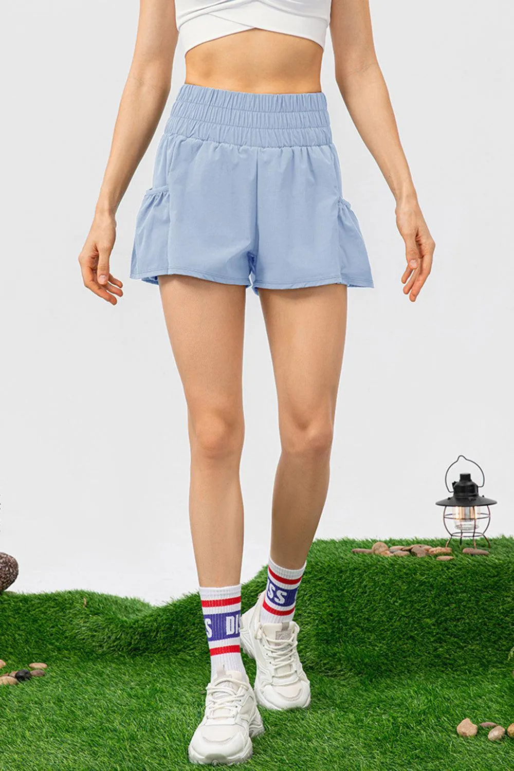 Move Along Elastic Waist Activewear Shorts