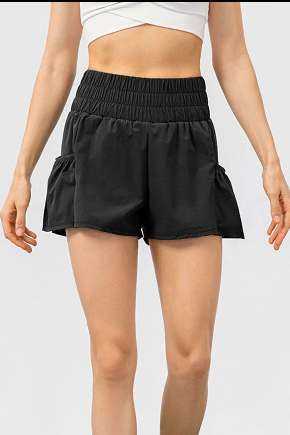 Move Along Elastic Waist Activewear Shorts