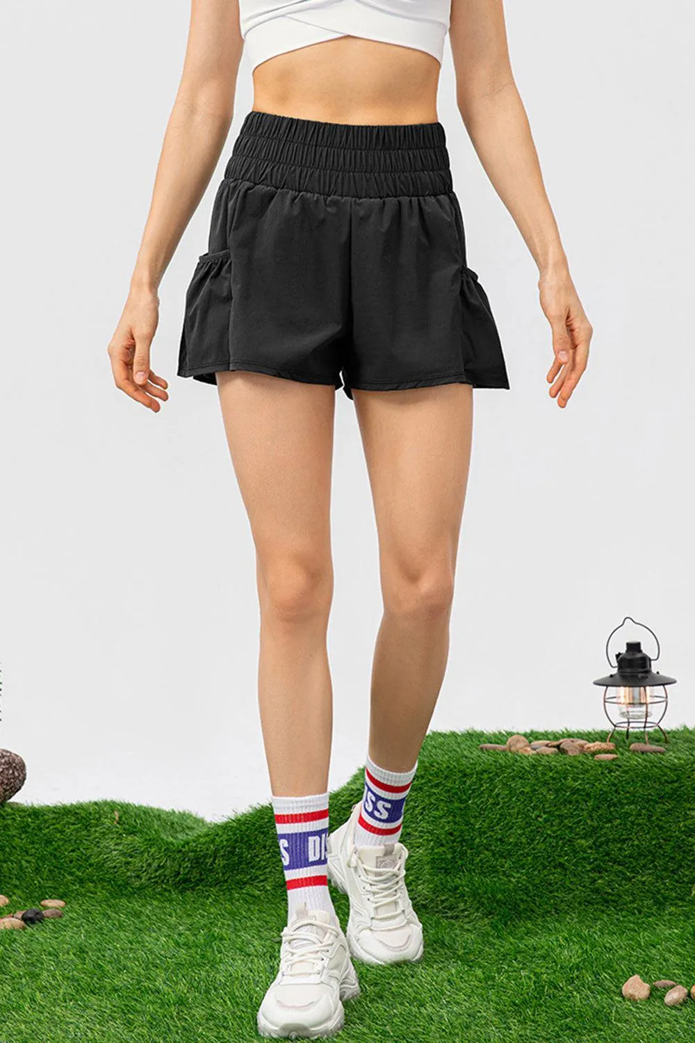 Move Along Elastic Waist Activewear Shorts