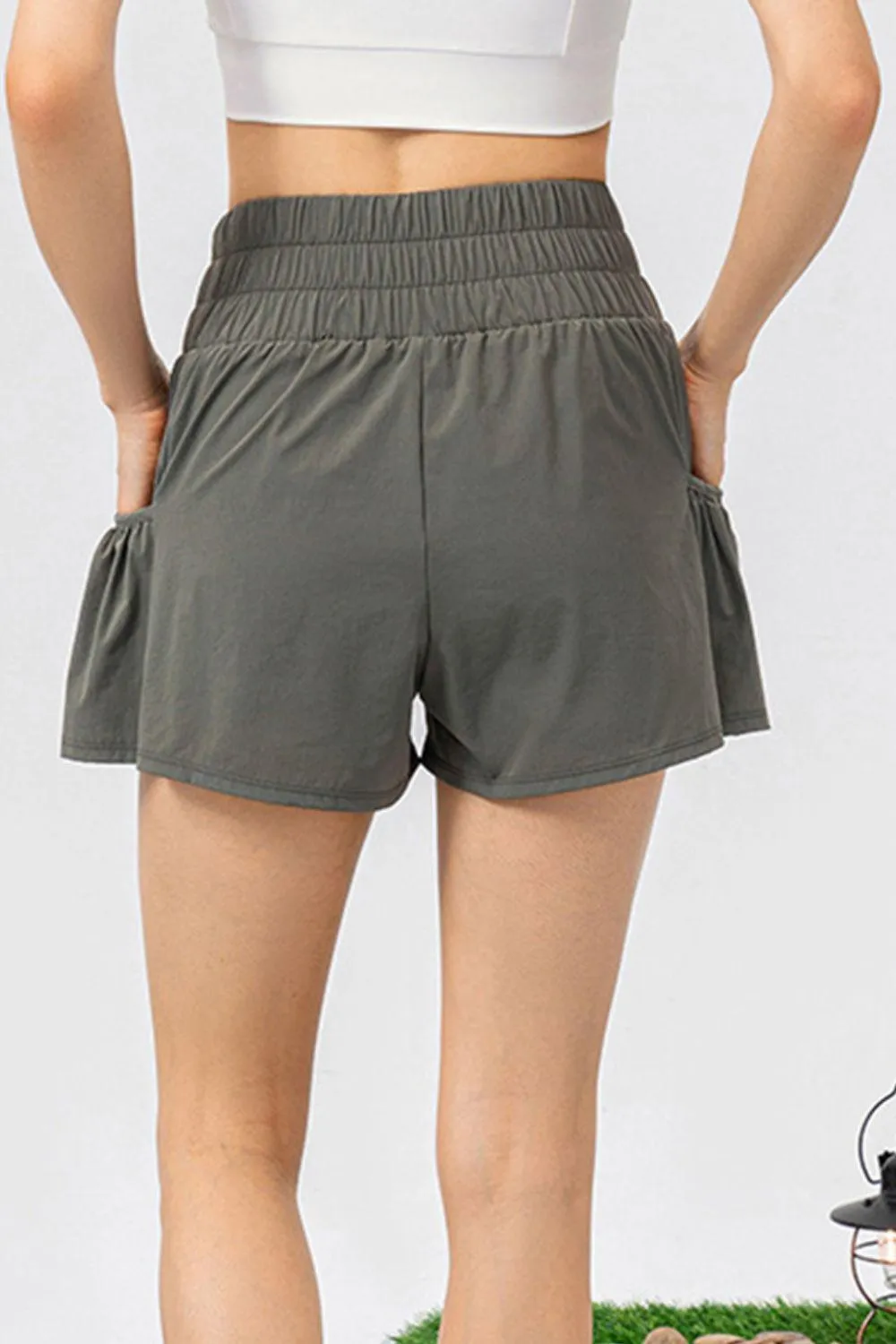 Move Along Elastic Waist Activewear Shorts