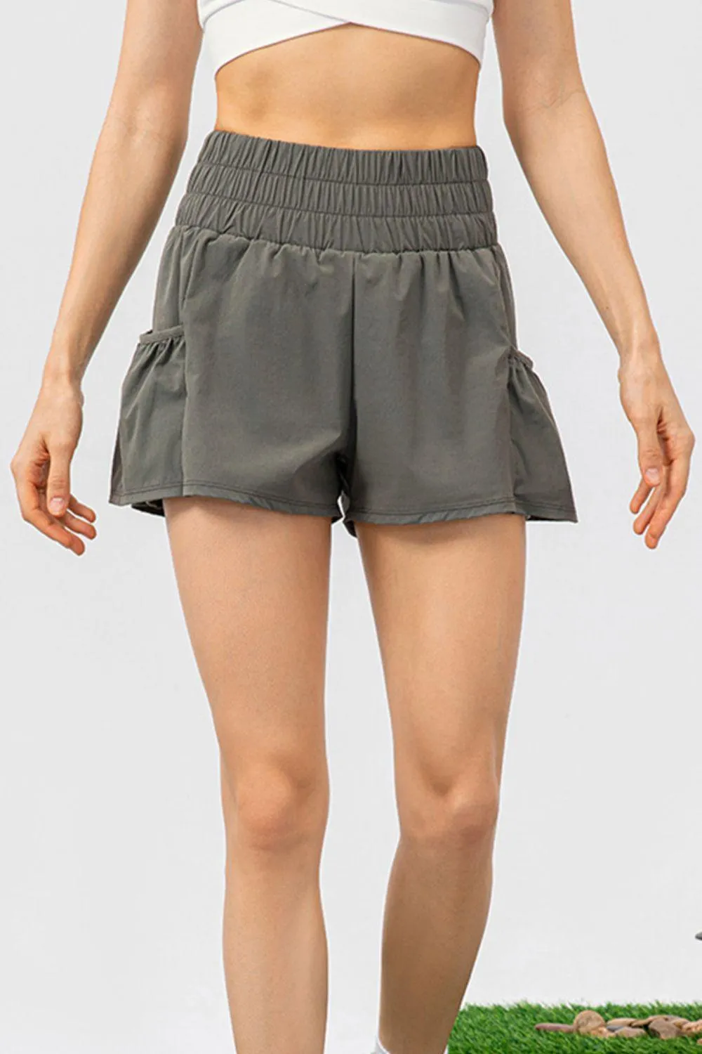 Move Along Elastic Waist Activewear Shorts