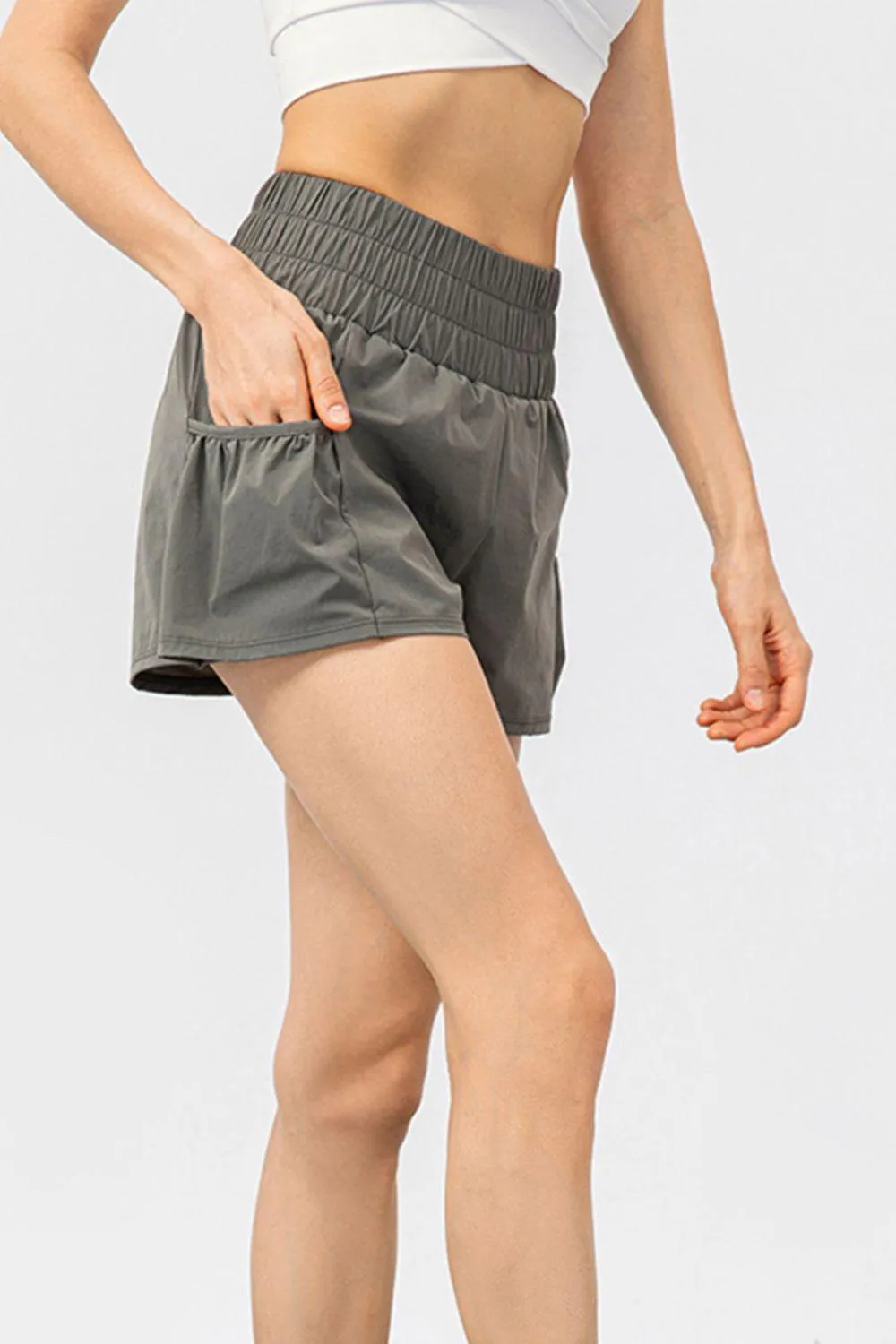 Move Along Elastic Waist Activewear Shorts