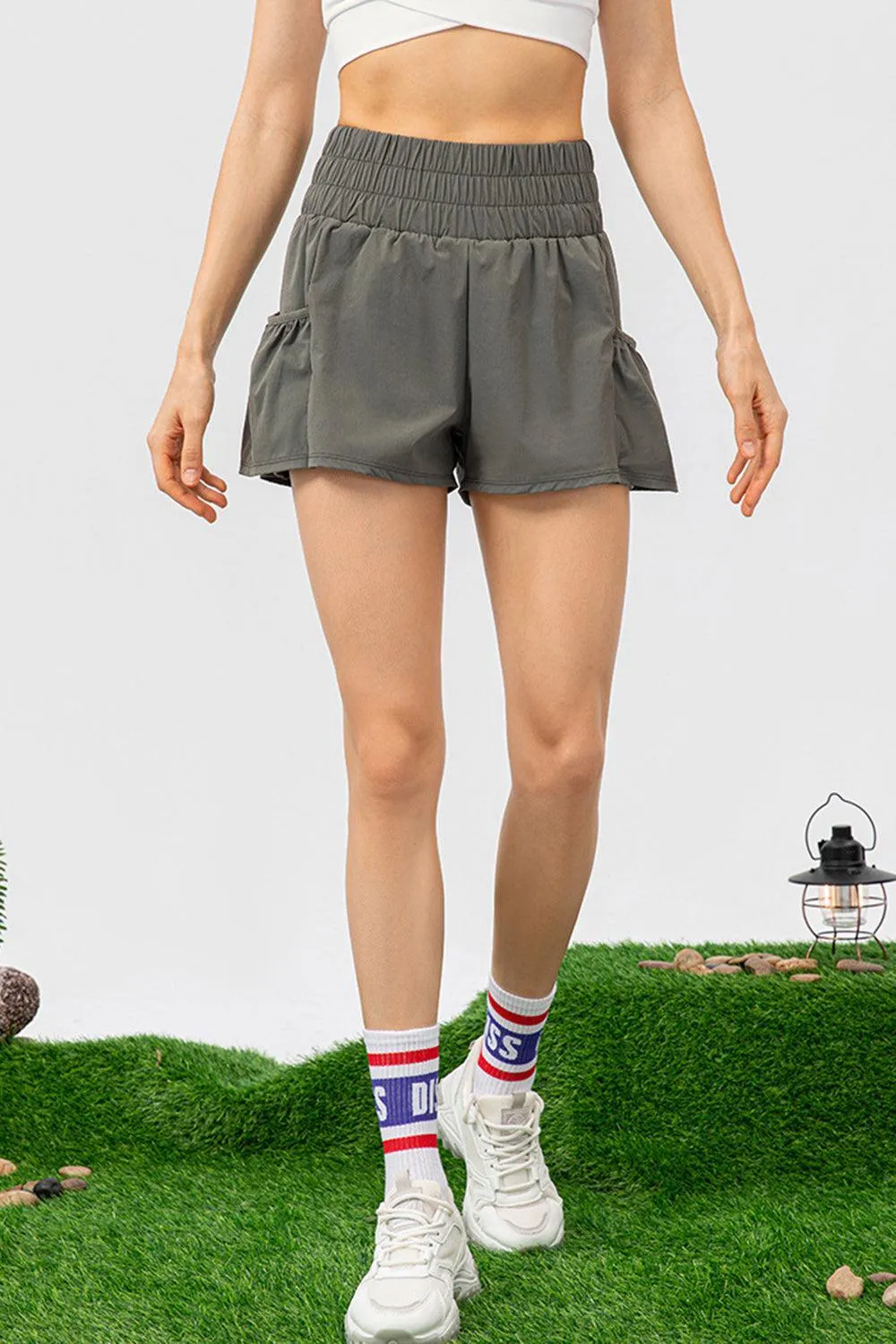 Move Along Elastic Waist Activewear Shorts