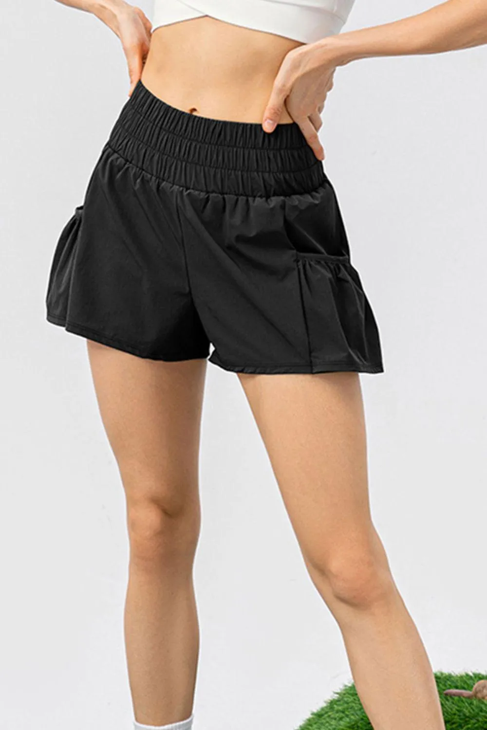 Move Along Elastic Waist Activewear Shorts