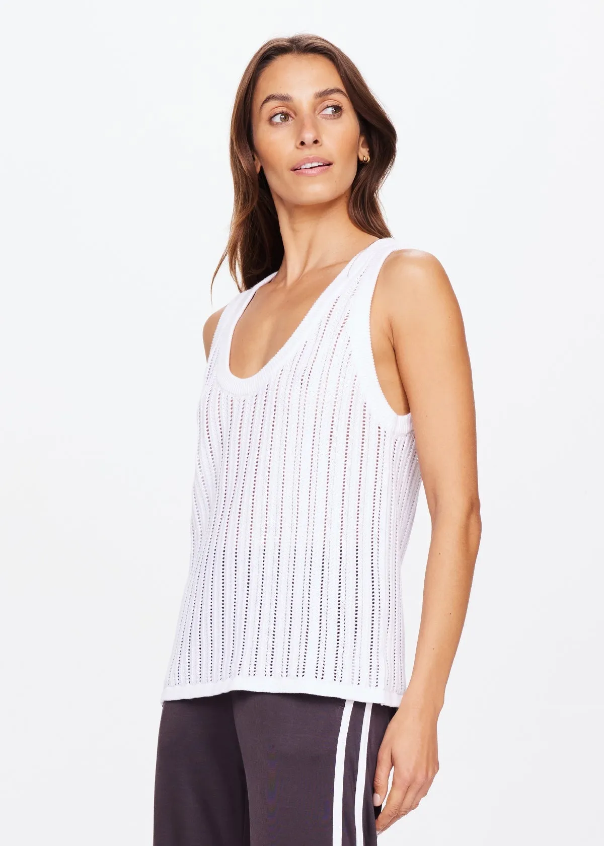 Muse Wales Knit Tank Top | White