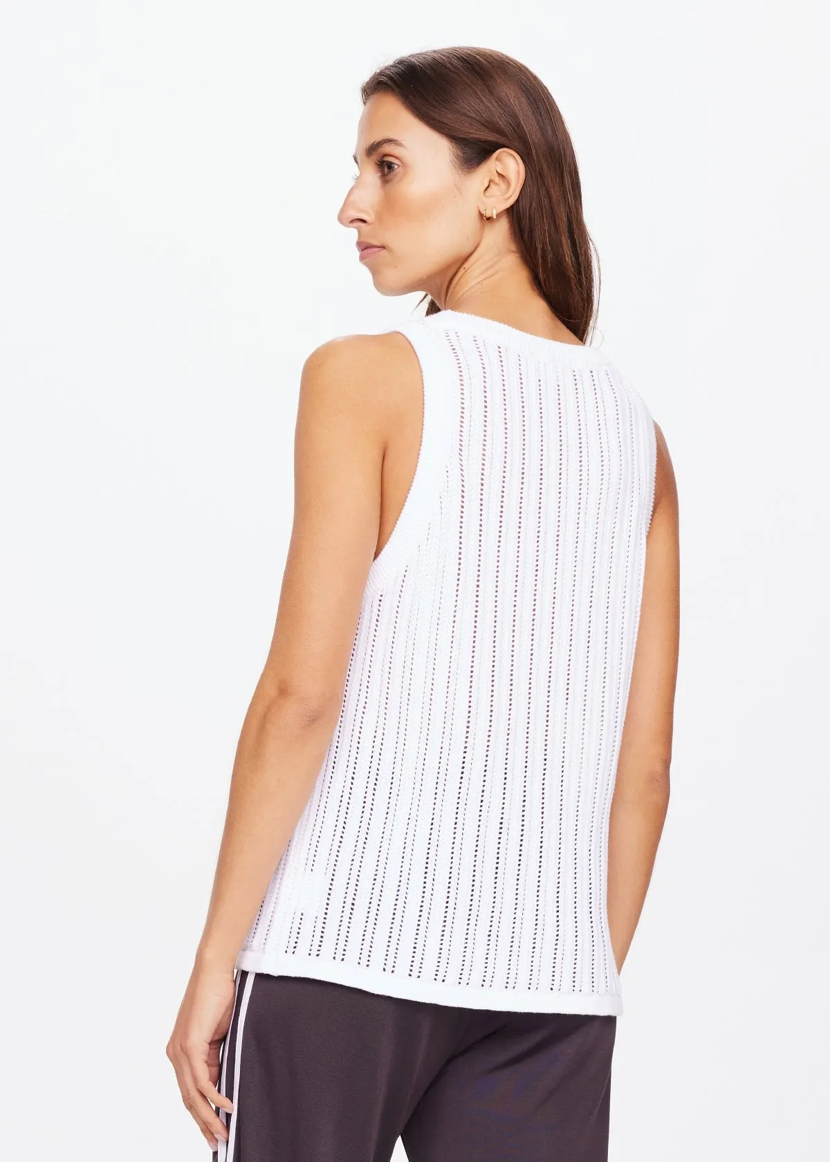 Muse Wales Knit Tank Top | White