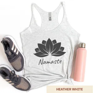 Namaste Lotus Flower - Women's Triblend Racerback Tank