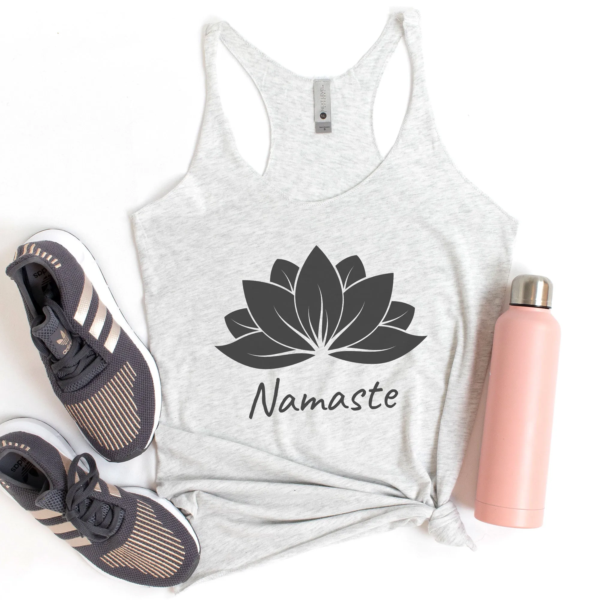 Namaste Lotus Flower - Women's Triblend Racerback Tank