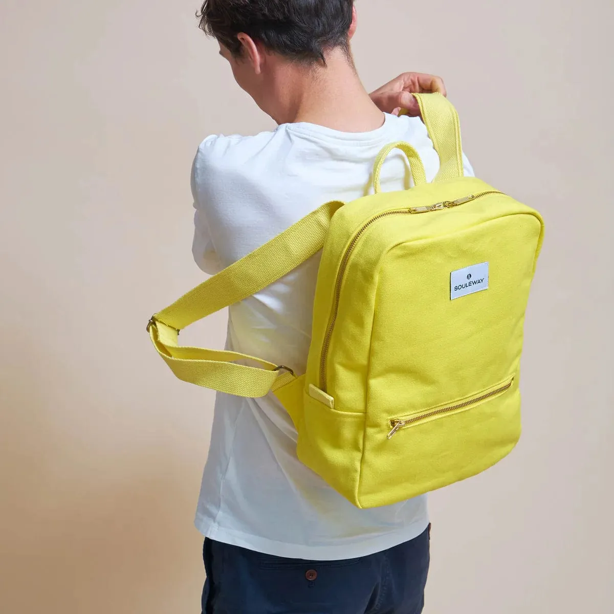 Natural Cotton Canvas Daypack | Bright Lemon