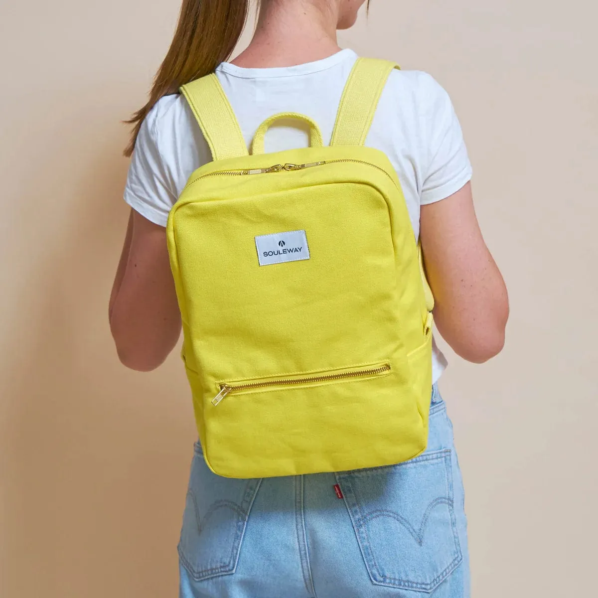 Natural Cotton Canvas Daypack | Bright Lemon