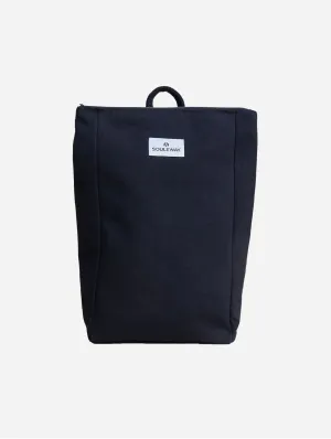 Natural Cotton Canvas Simple Backpack L | Night Black
