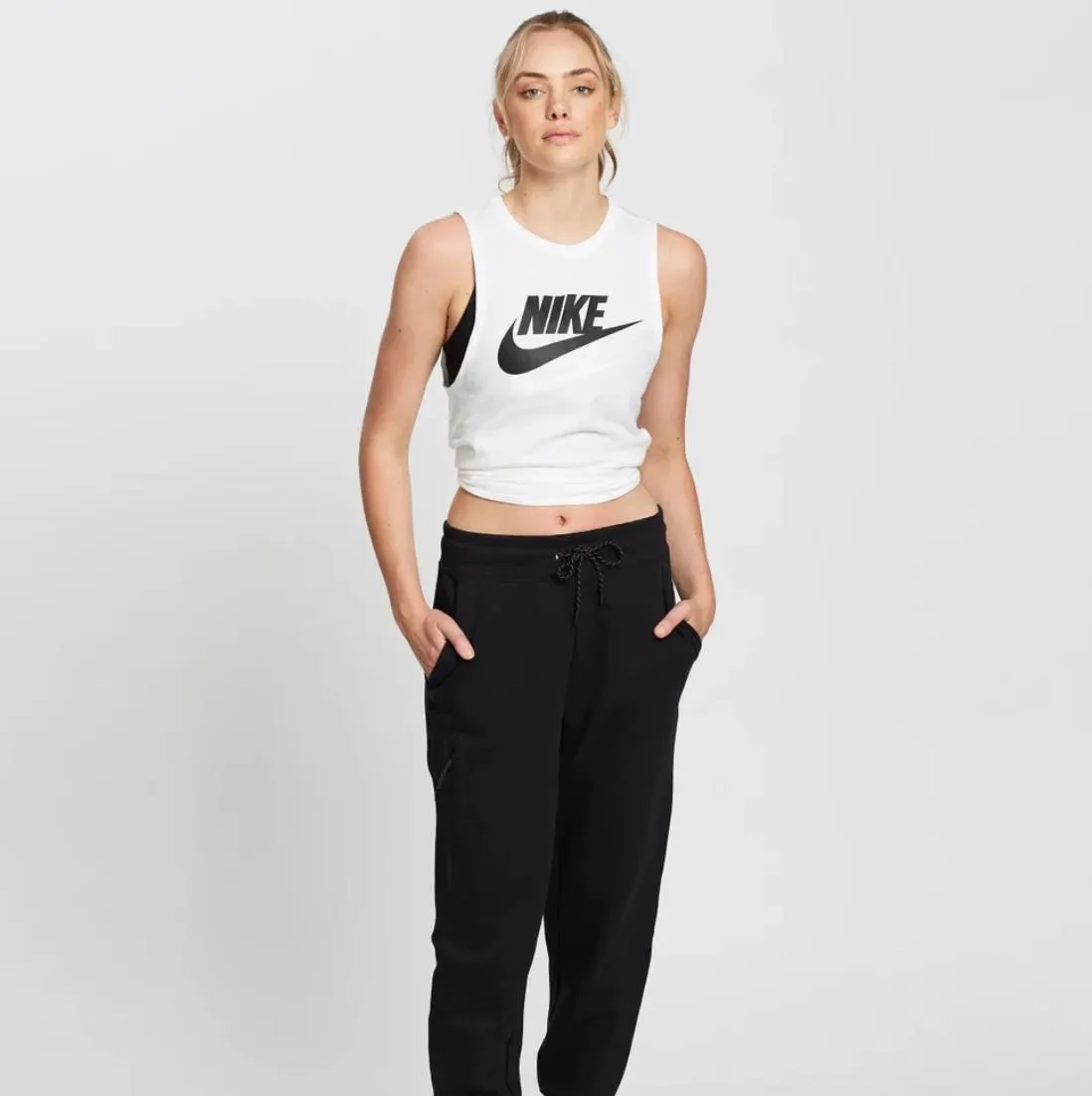 Nike Womens White Activewear Tank Top Size XS (New)