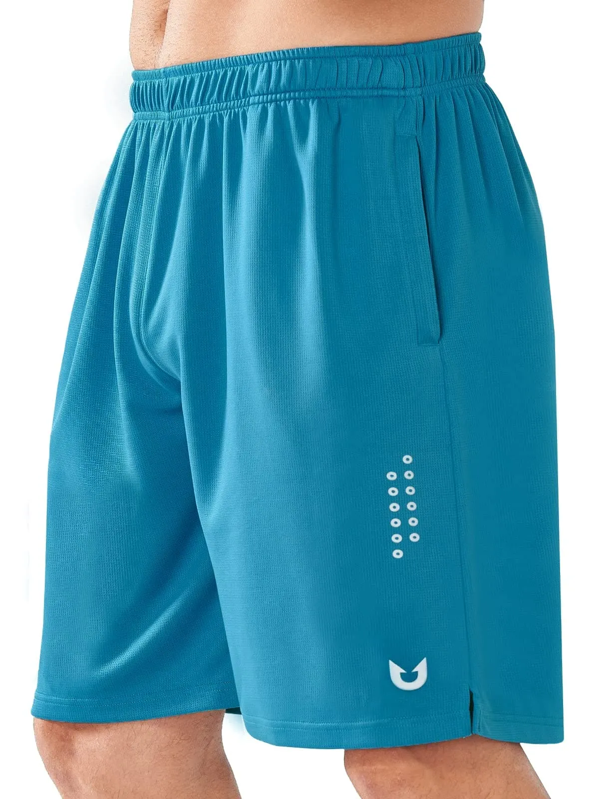 NORTHYARD Men's 10" Athletic Basketball Shorts Workout Gym Quick Dry Shorts Lightweight Mesh Training Shorts for Men Exercise Lakeblue