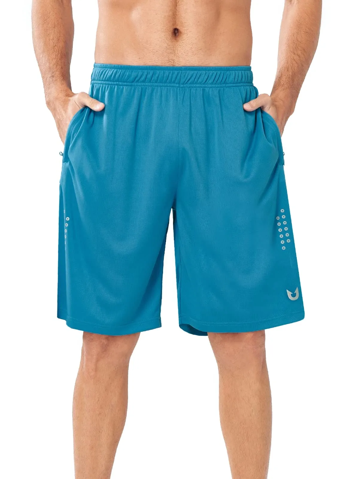 NORTHYARD Men's 10" Athletic Basketball Shorts Workout Gym Quick Dry Shorts Lightweight Mesh Training Shorts for Men Exercise Lakeblue