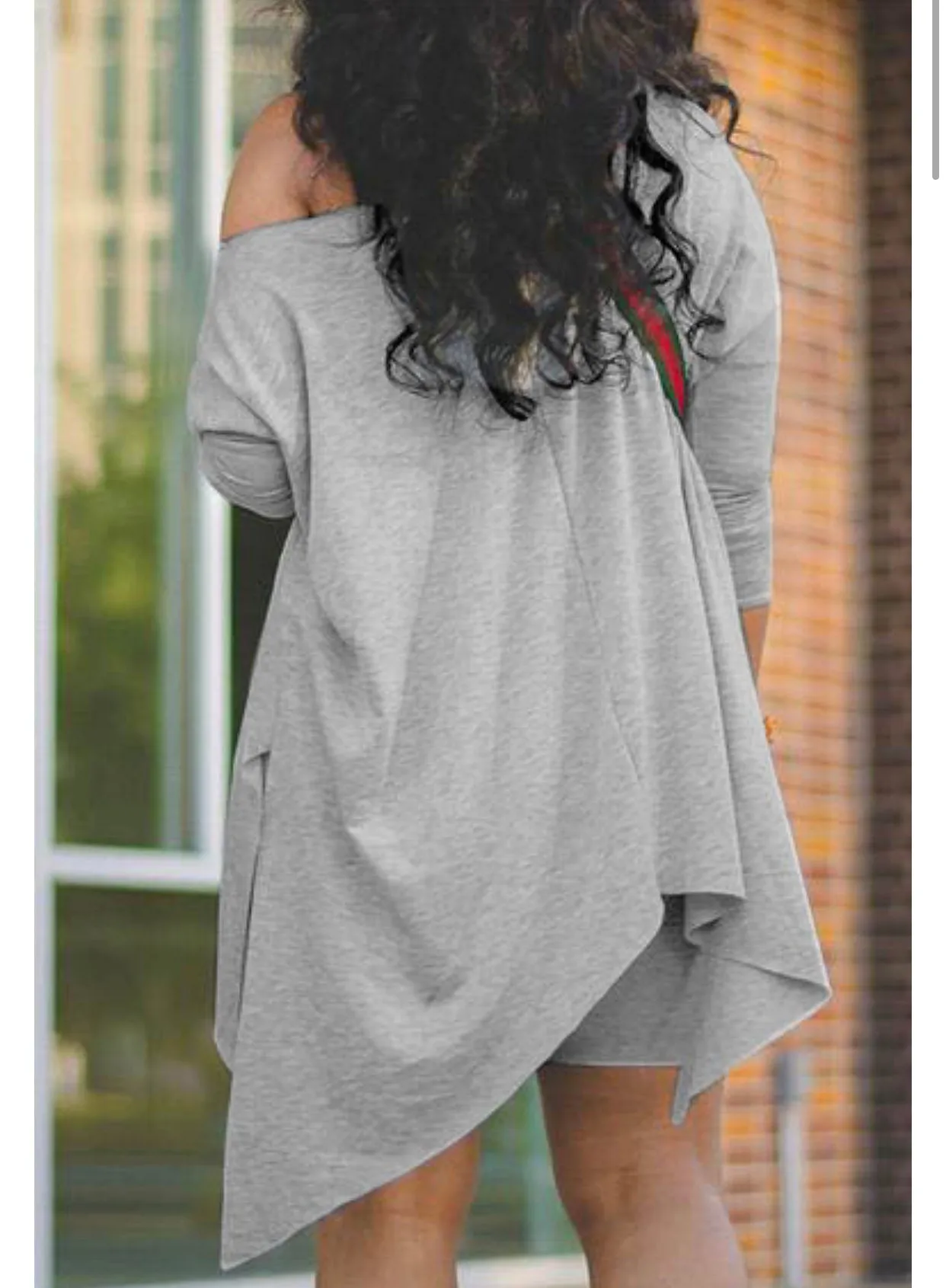 Off Shoulder Oversized Shirt Biker Short Set!