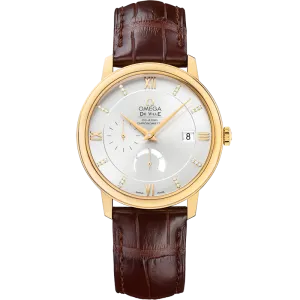Omega De Ville Prestige 39.5 mm, yellow gold on leather strap