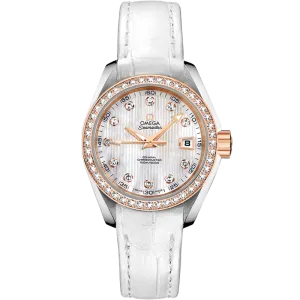Omega Seamaster Aqua Terra 150M 30 mm, steel - red gold on leather strap