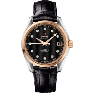 Omega Seamaster Aqua Terra 150M 38.5 mm, steel - red gold on leather strap