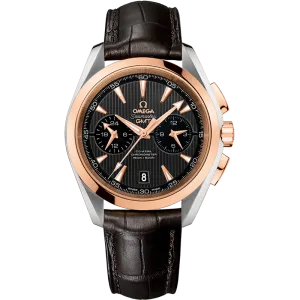 Omega Seamaster Aqua Terra 150M 43 mm, steel - red gold on leather strap