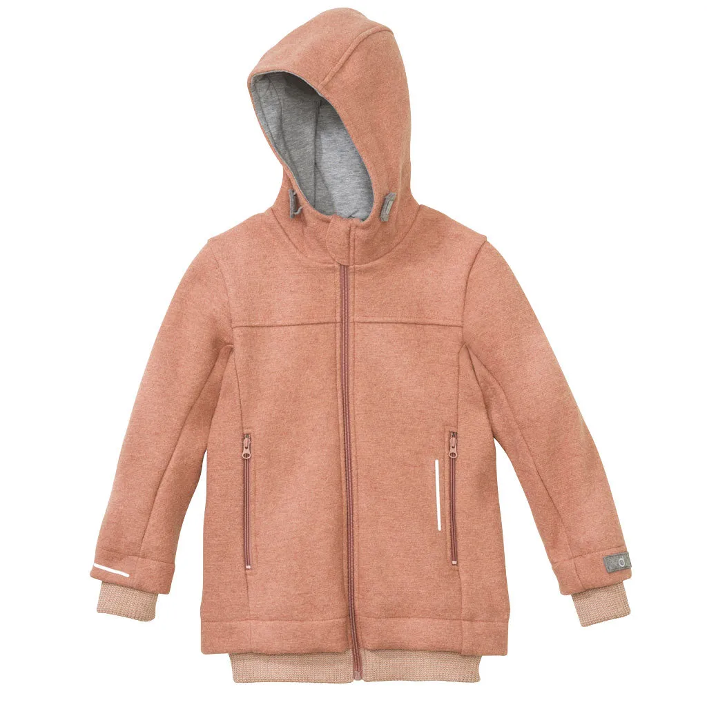 ORGANIC BOILED MERINO WOOL OUTDOOR JACKET - rose