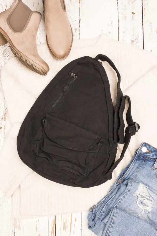 Oversized Canvas Sling Bag Backpack