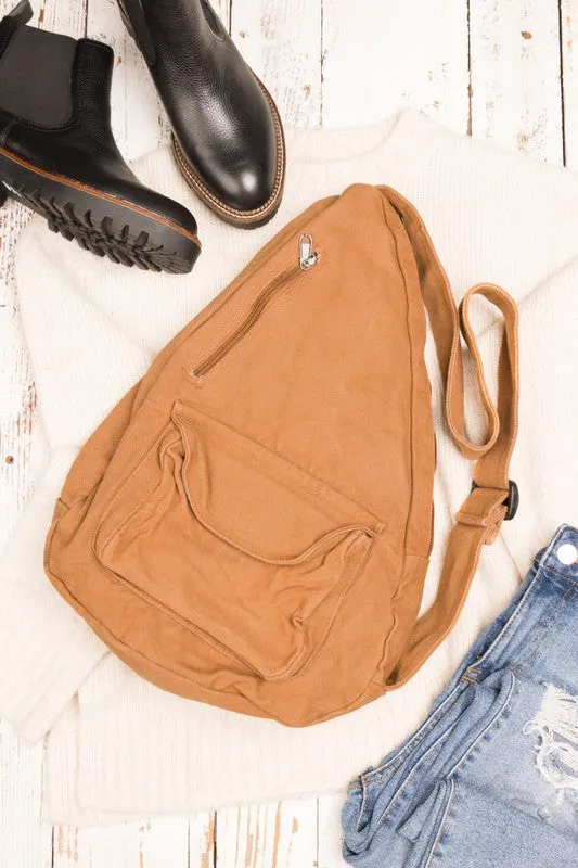 Oversized Canvas Sling Bag Backpack