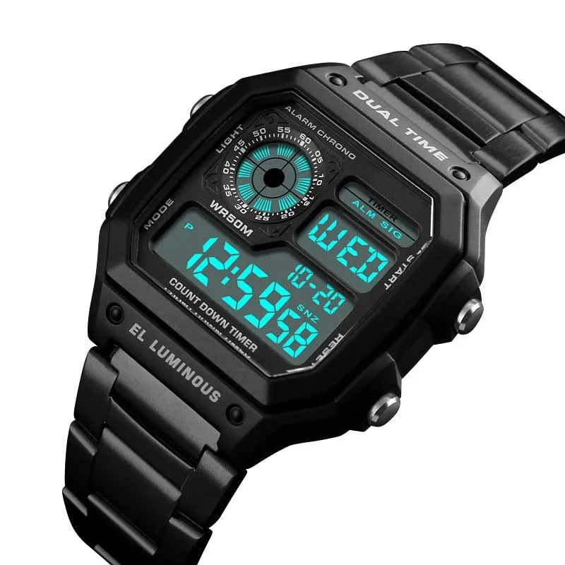 Panars sport wristwatches for Men Stainless Steel Electronic Wristwatch