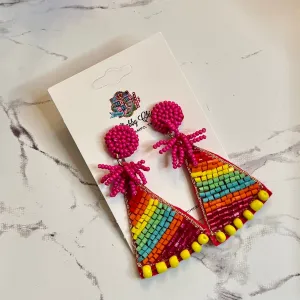 Party Hat Beaded Earrings