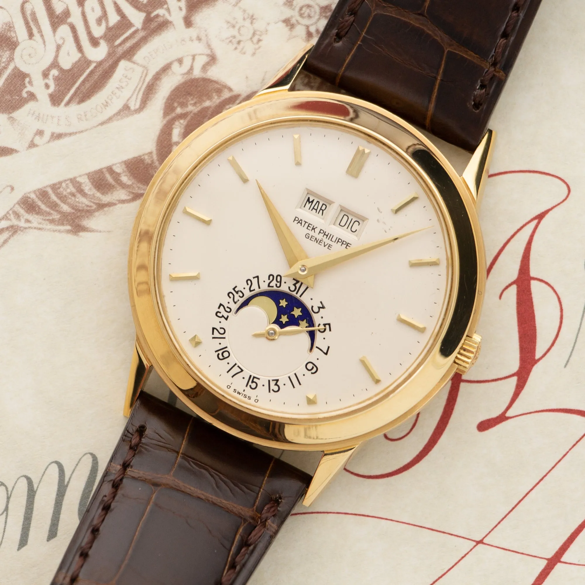 Patek Philippe Yellow Gold Perpetual Calendar Watch Ref. 3448