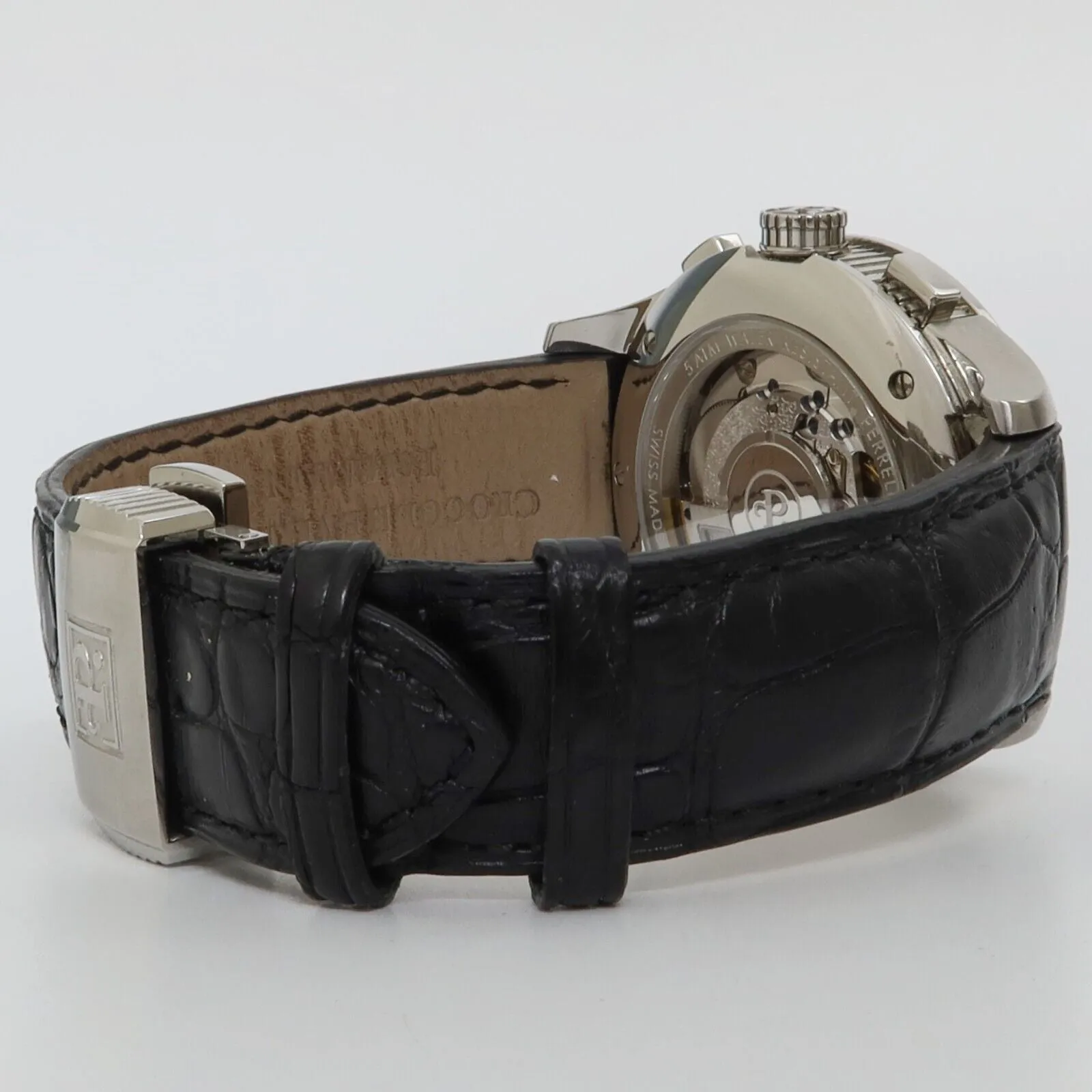 Perrelet Big Date Chronograph Silver Dial Stainless Steel Automatic A1008
