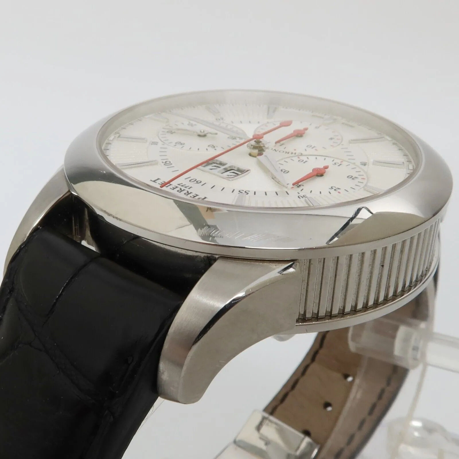 Perrelet Big Date Chronograph Silver Dial Stainless Steel Automatic A1008