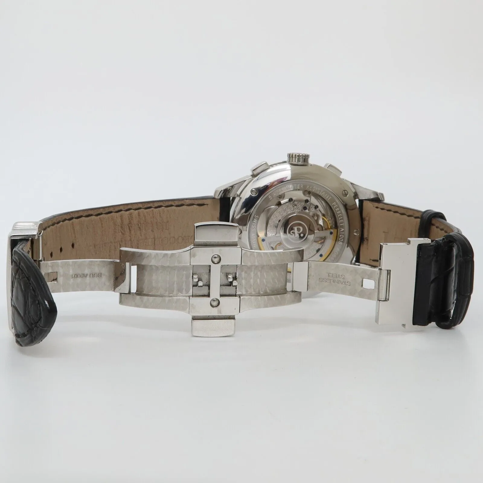 Perrelet Big Date Chronograph Silver Dial Stainless Steel Automatic A1008