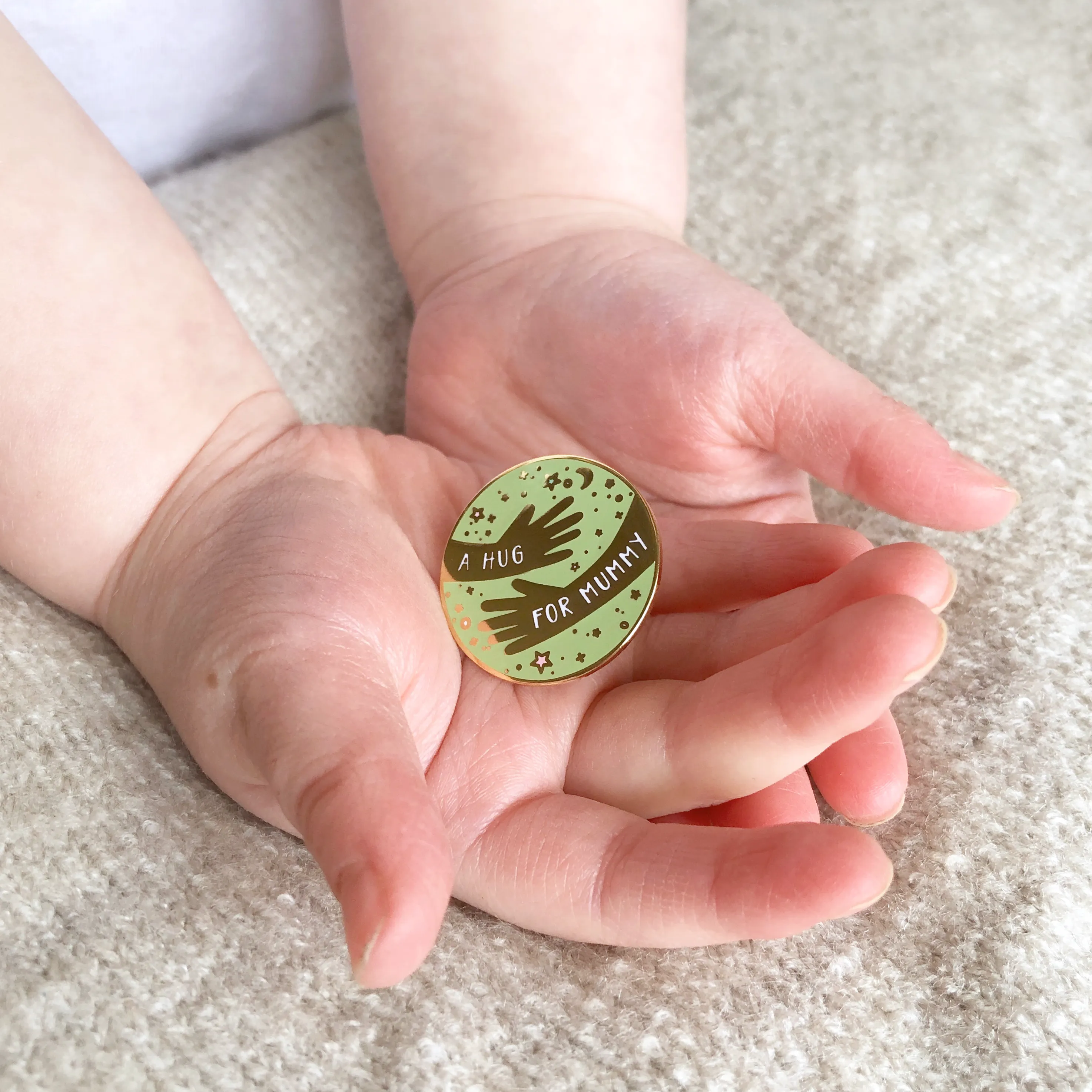 Personalised 'A Hug For Mummy' Pin Badge Card