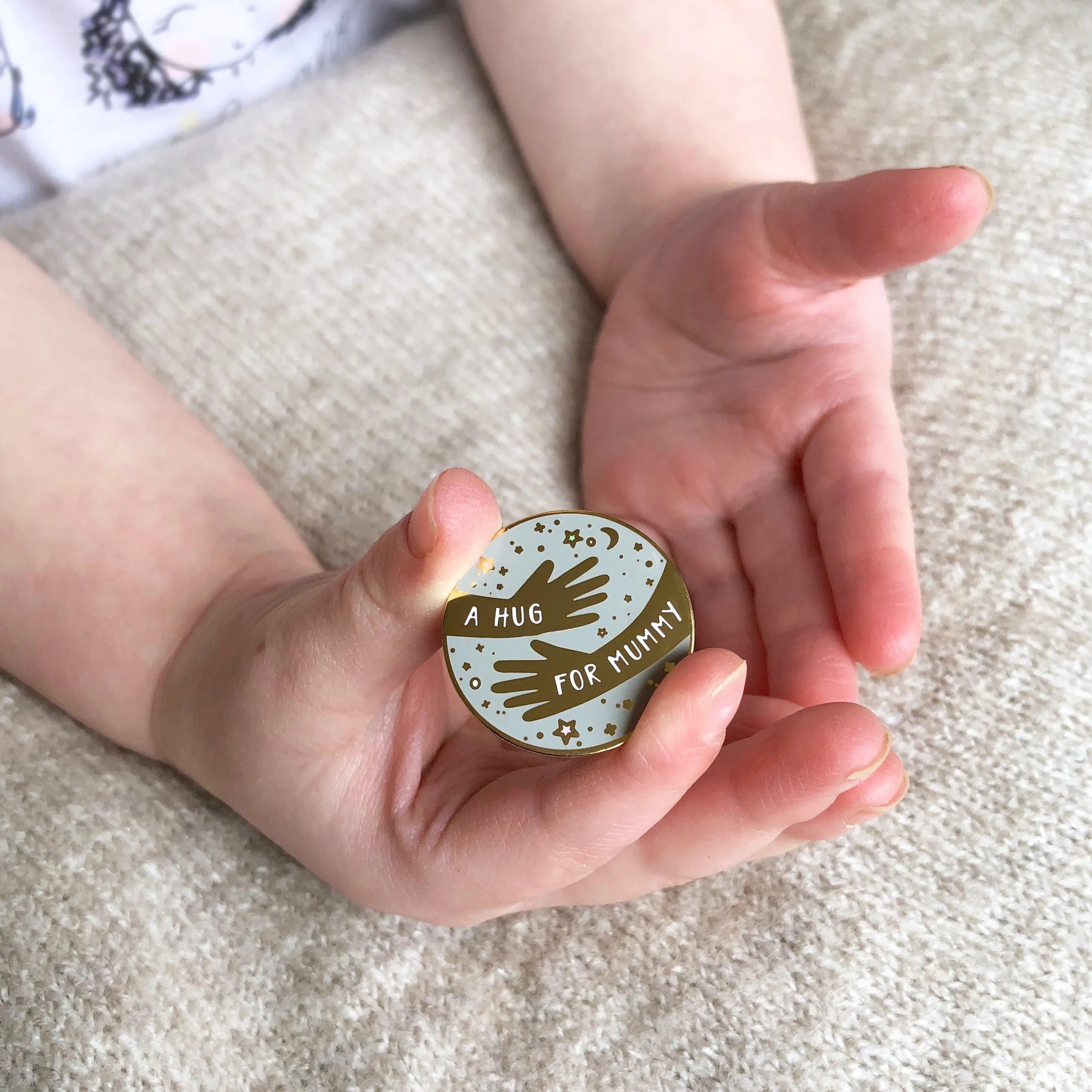 Personalised 'A Hug For Mummy' Pin Badge Card