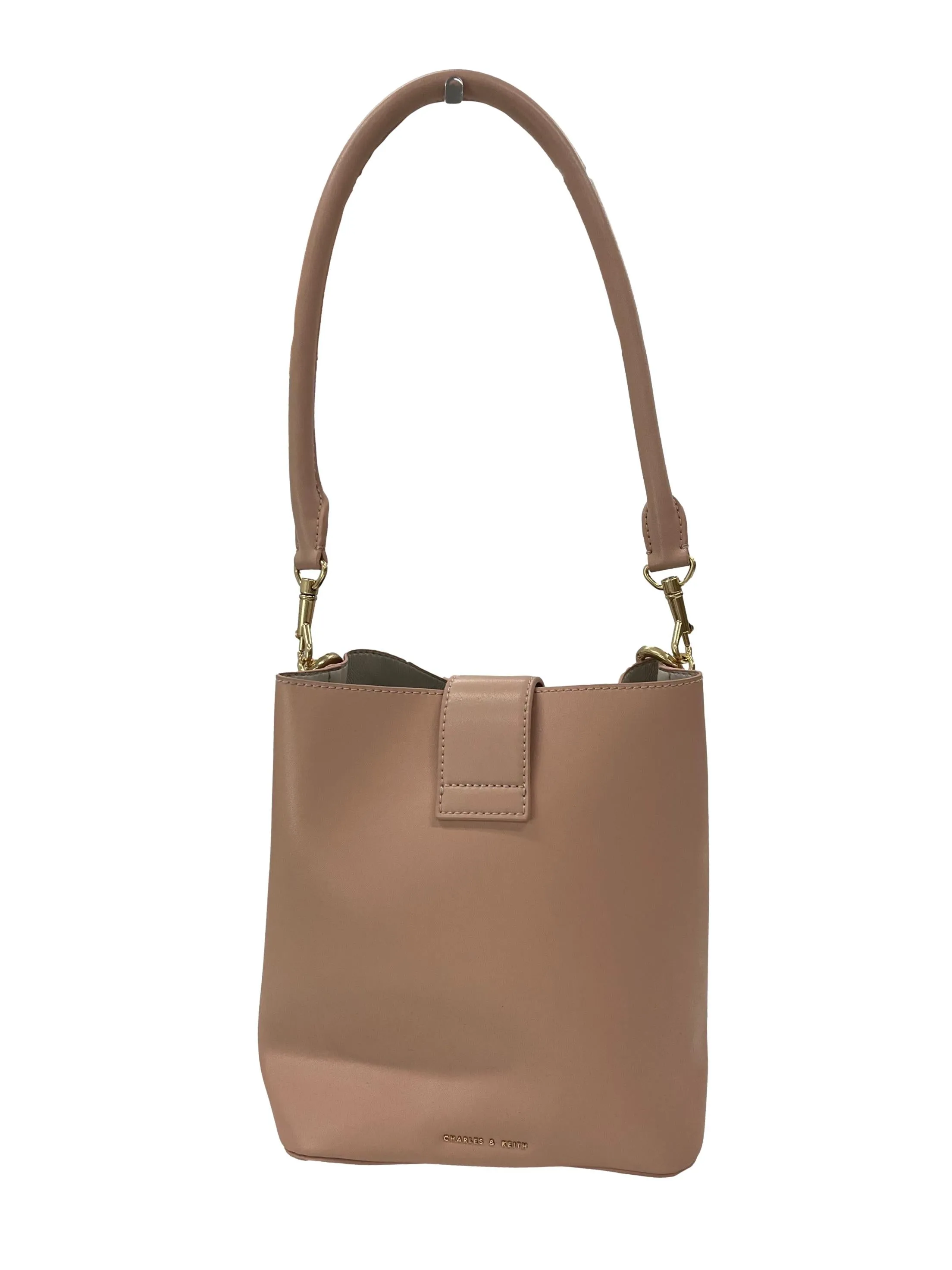 Pink Gold Chain Bucket Bag