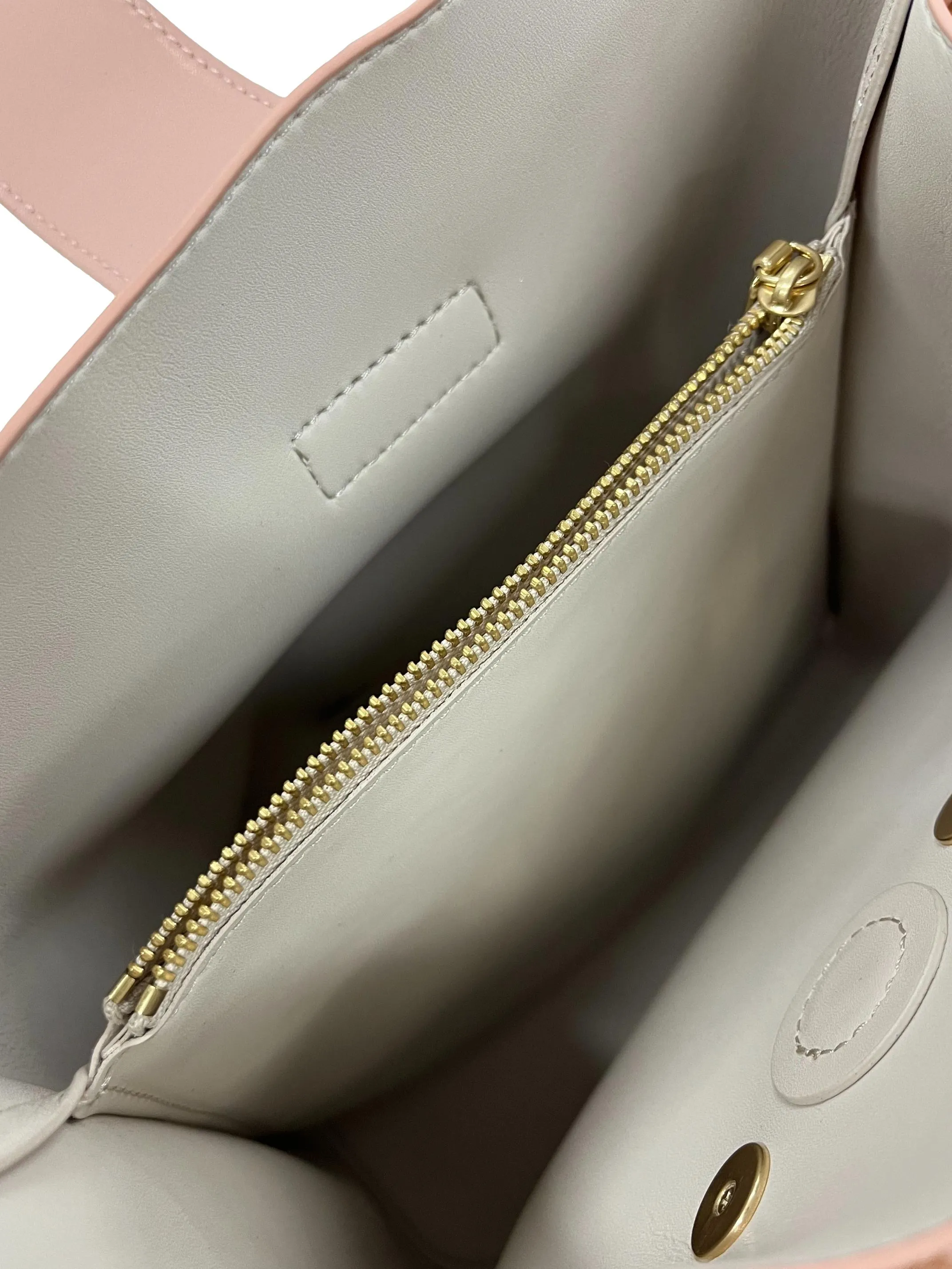 Pink Gold Chain Bucket Bag