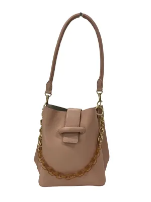 Pink Gold Chain Bucket Bag