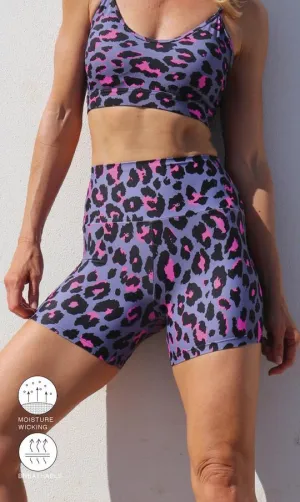 Pink Leopard Midi Shorts