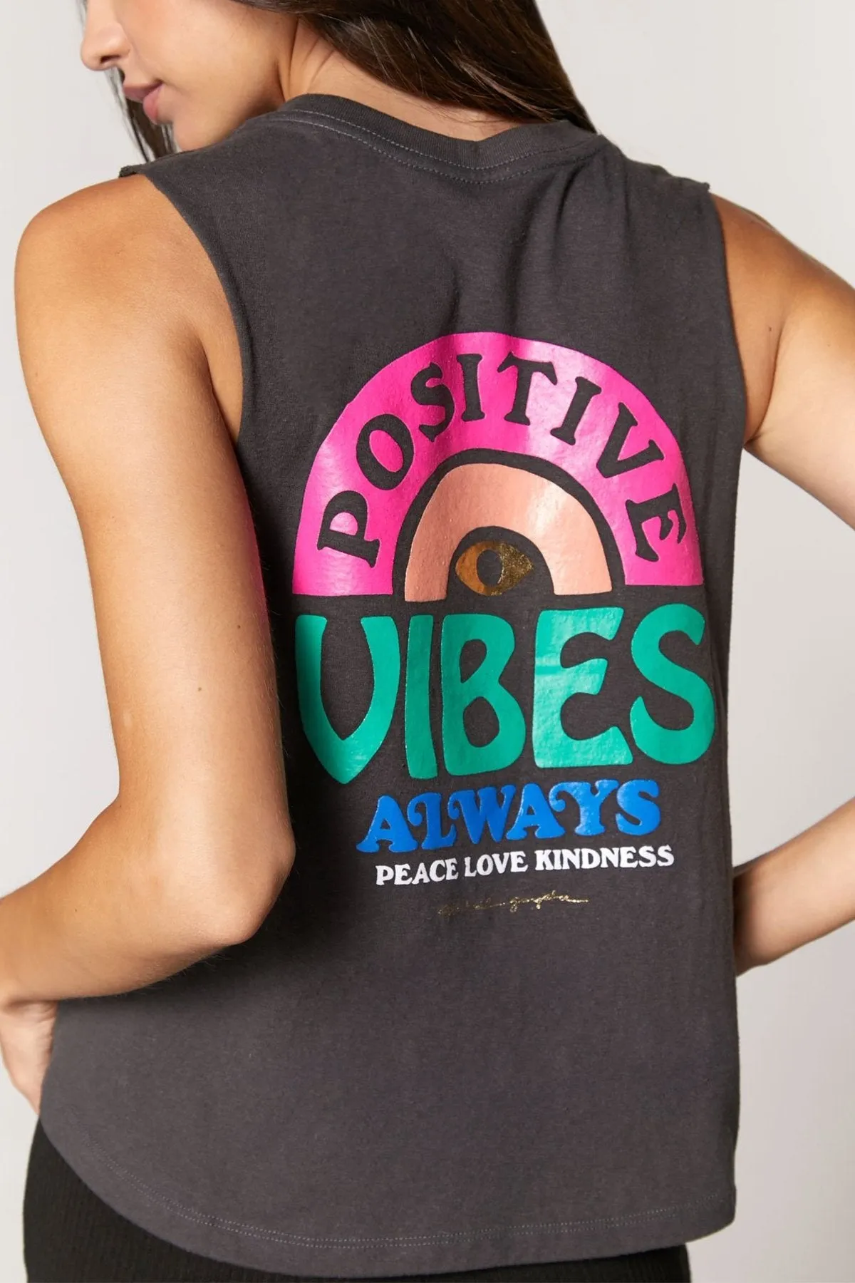 Positive Vibes Crop Tank in VTB