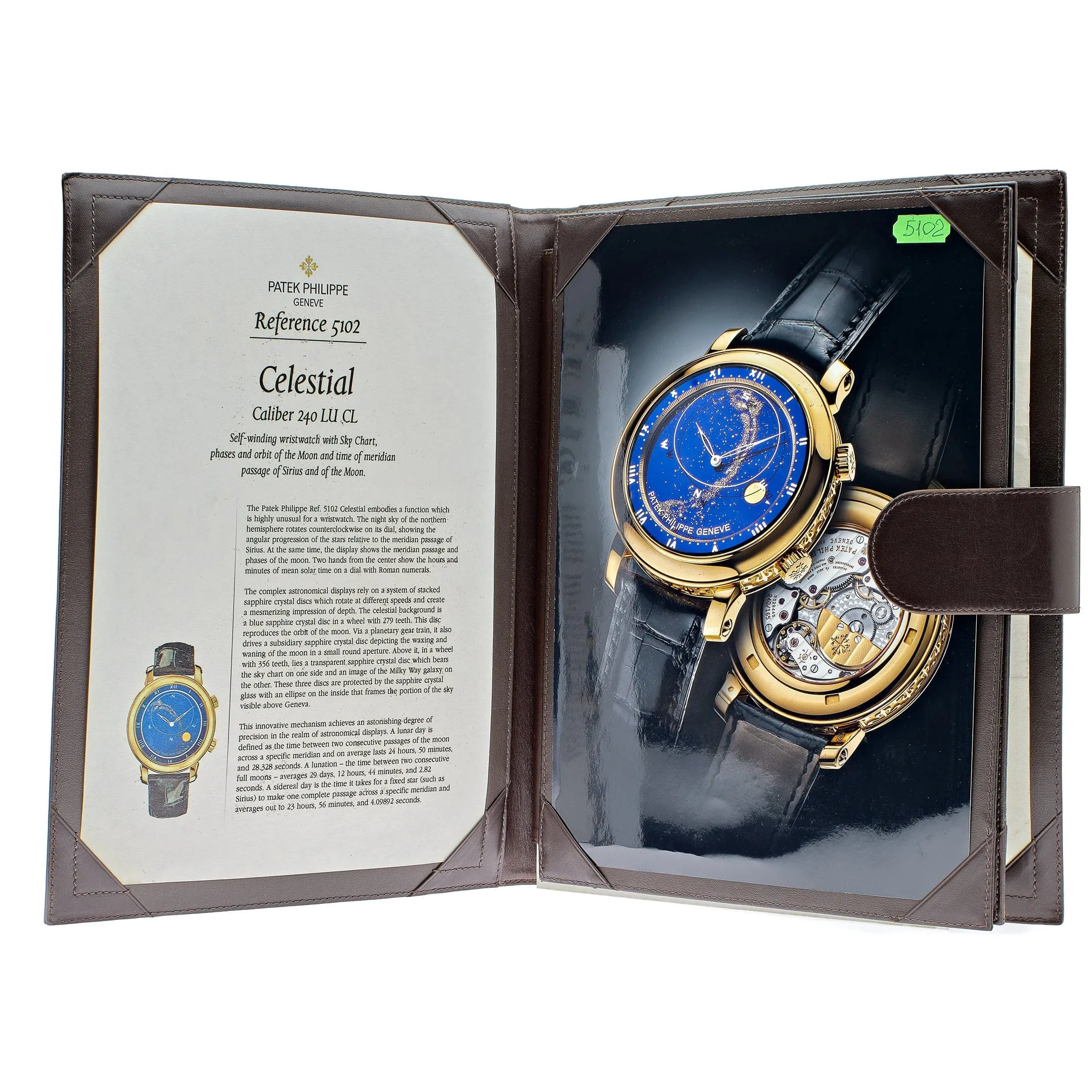 PP Luxury Watches Celestial Grand Complications 5102J-001 Sky Chart Yellow Gold Blue Dial